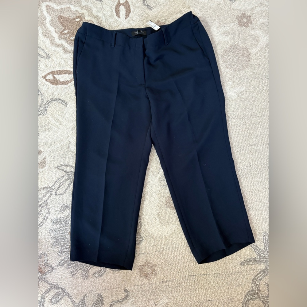 Talbots Navy Woman Cropped Dress Pant NWT